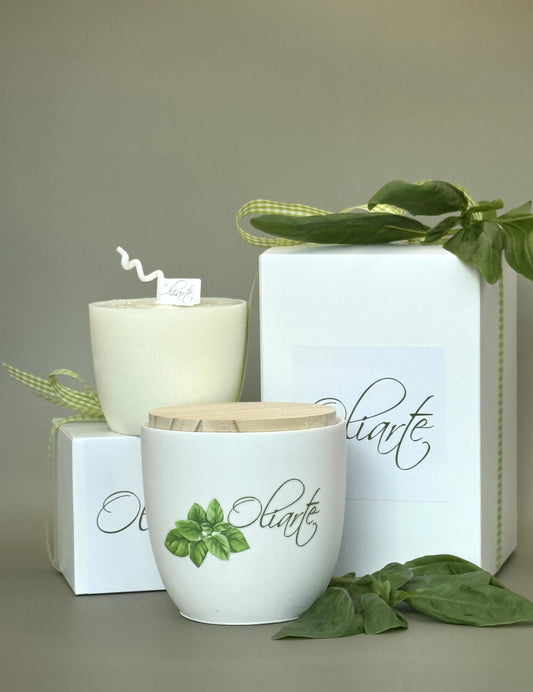 BIO Soja Wachskerze BASILIKUM